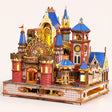 The Carousel Castle DIY miniature fairground castle kit, lights on, catalogue hero