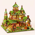 The Foxglove Manor DIY miniature kit, lights on, studio hero