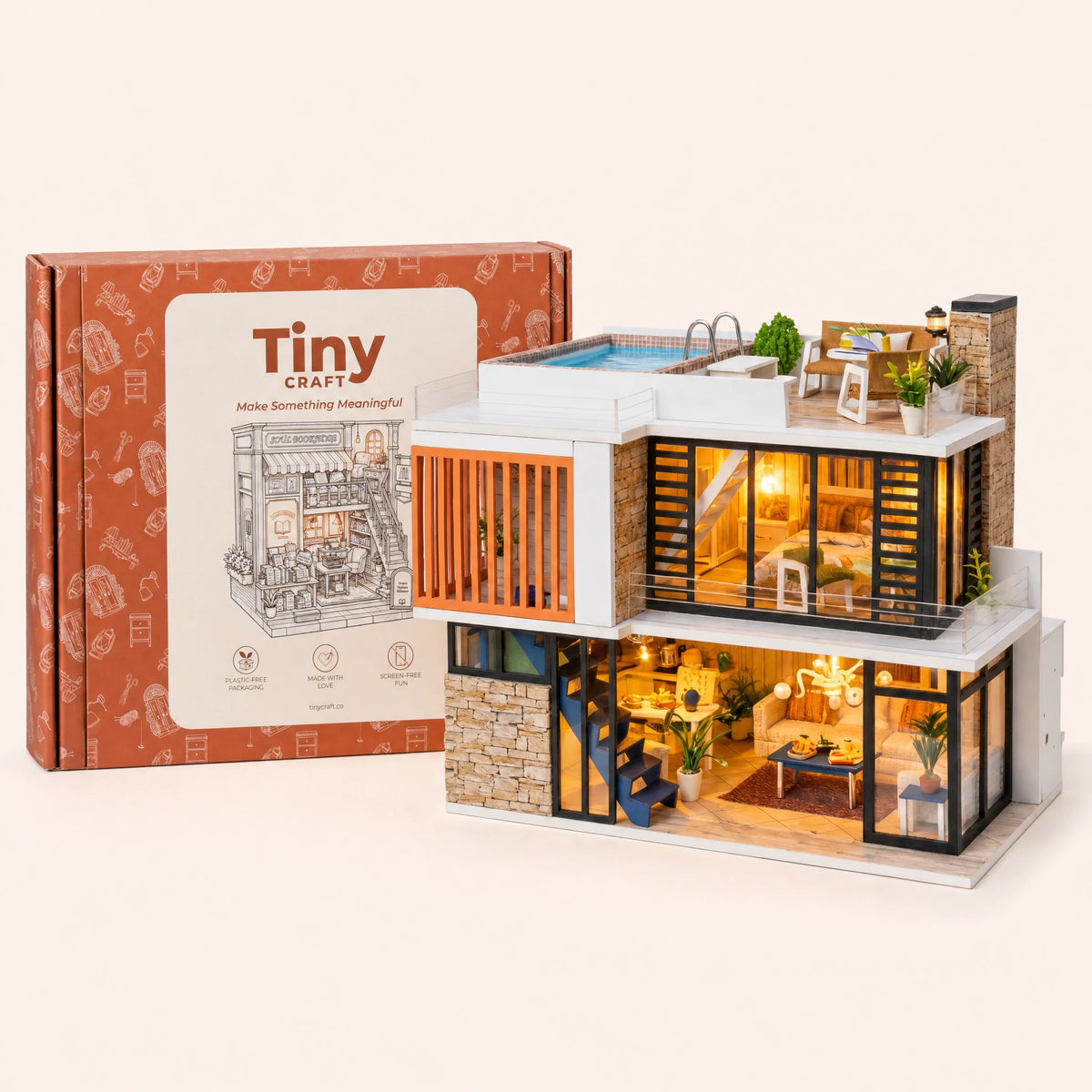 The Glass Villa finished kit with its TinyCraft gift box