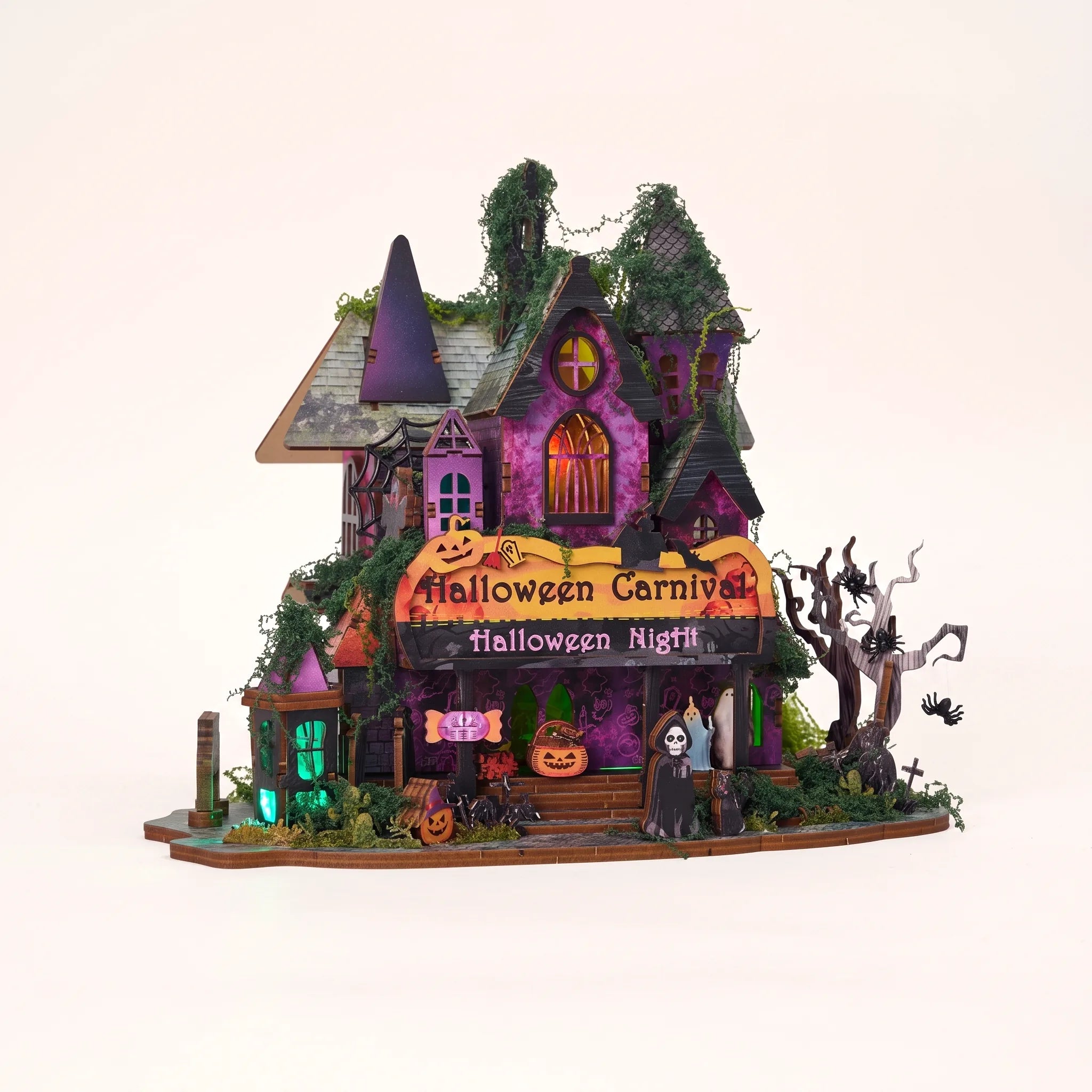 The Halloween Carnival DIY miniature kit on a pale blush background