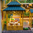 Close-up of the blue roofed tea pavilion of The Jade Terrace