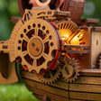 Macro of the stern paddle wheel and gear train