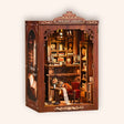 The Twilight Library miniature gothic book nook on a cream background
